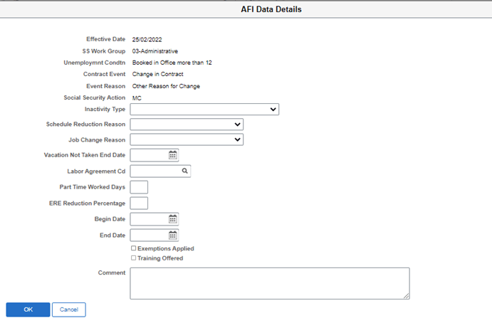 AFI Data Details page