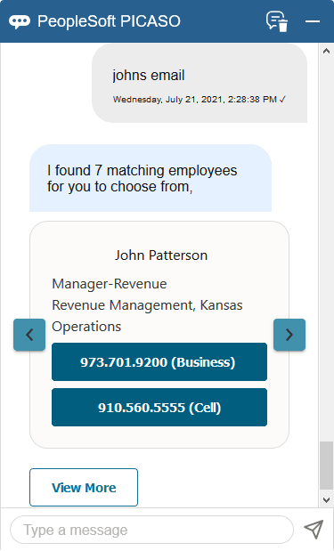 Example of an inquiry request for contact information