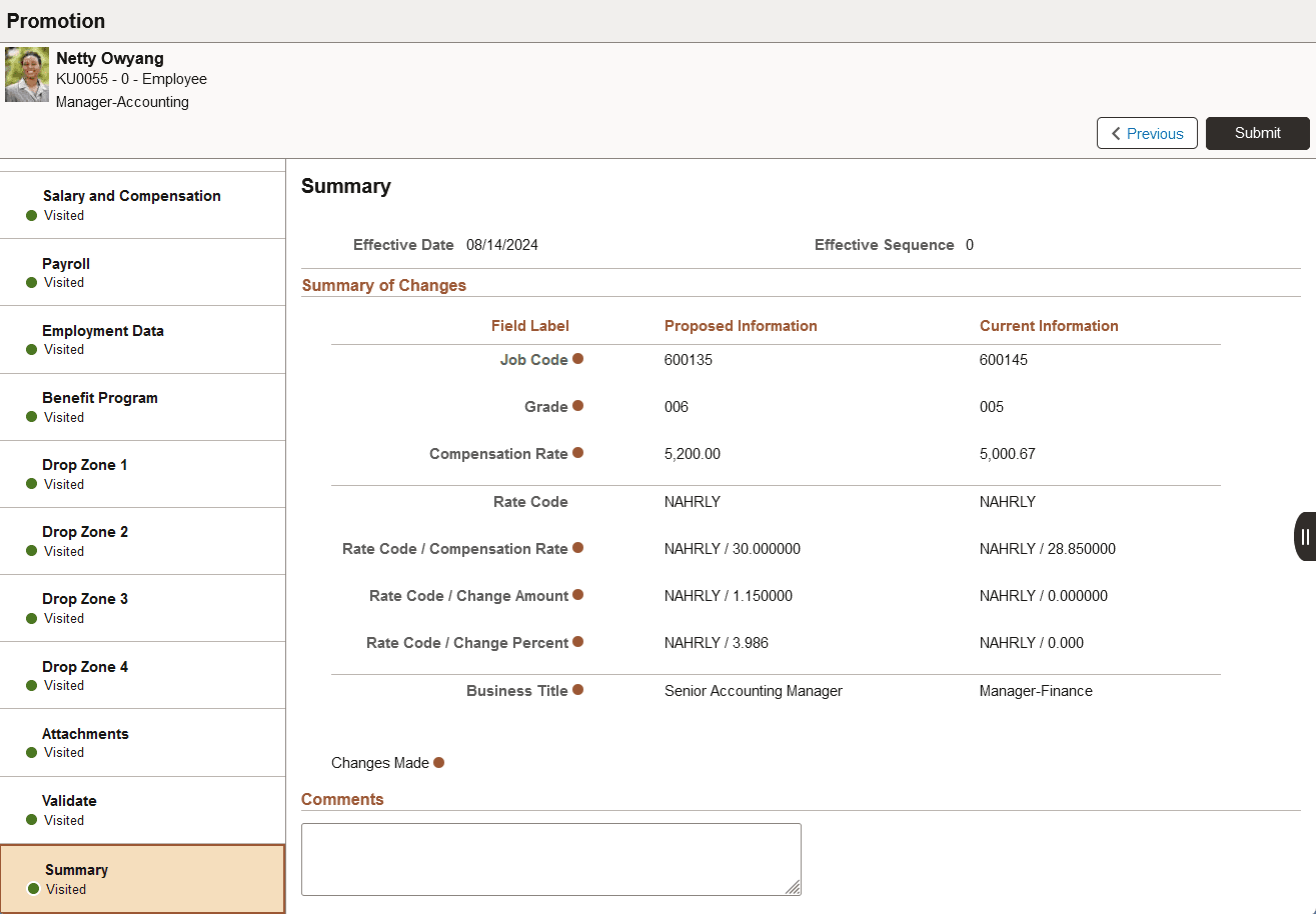 (Fluid) Job Data - Summary page