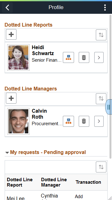(Smartphone) Profile - Manage Dotted Line page