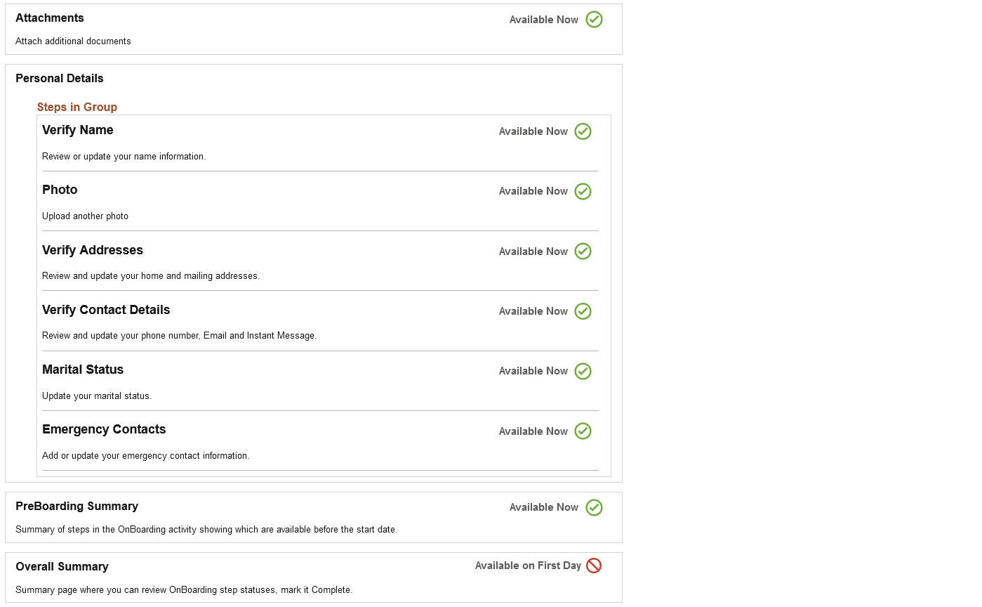 PreBoarding Instructions page (2 of 2)