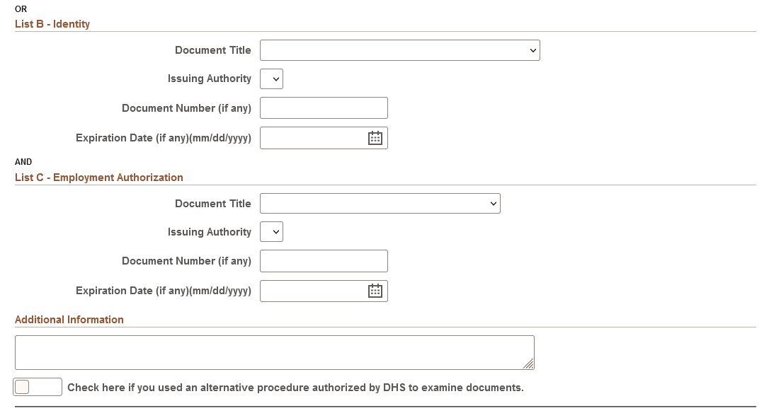 (Fluid) Verify/Reverify Form I9 Page, Section 2. Employer Review and Verification (2 of 3)