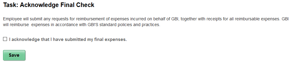 Acknowledge Final Check page (Voluntary step)