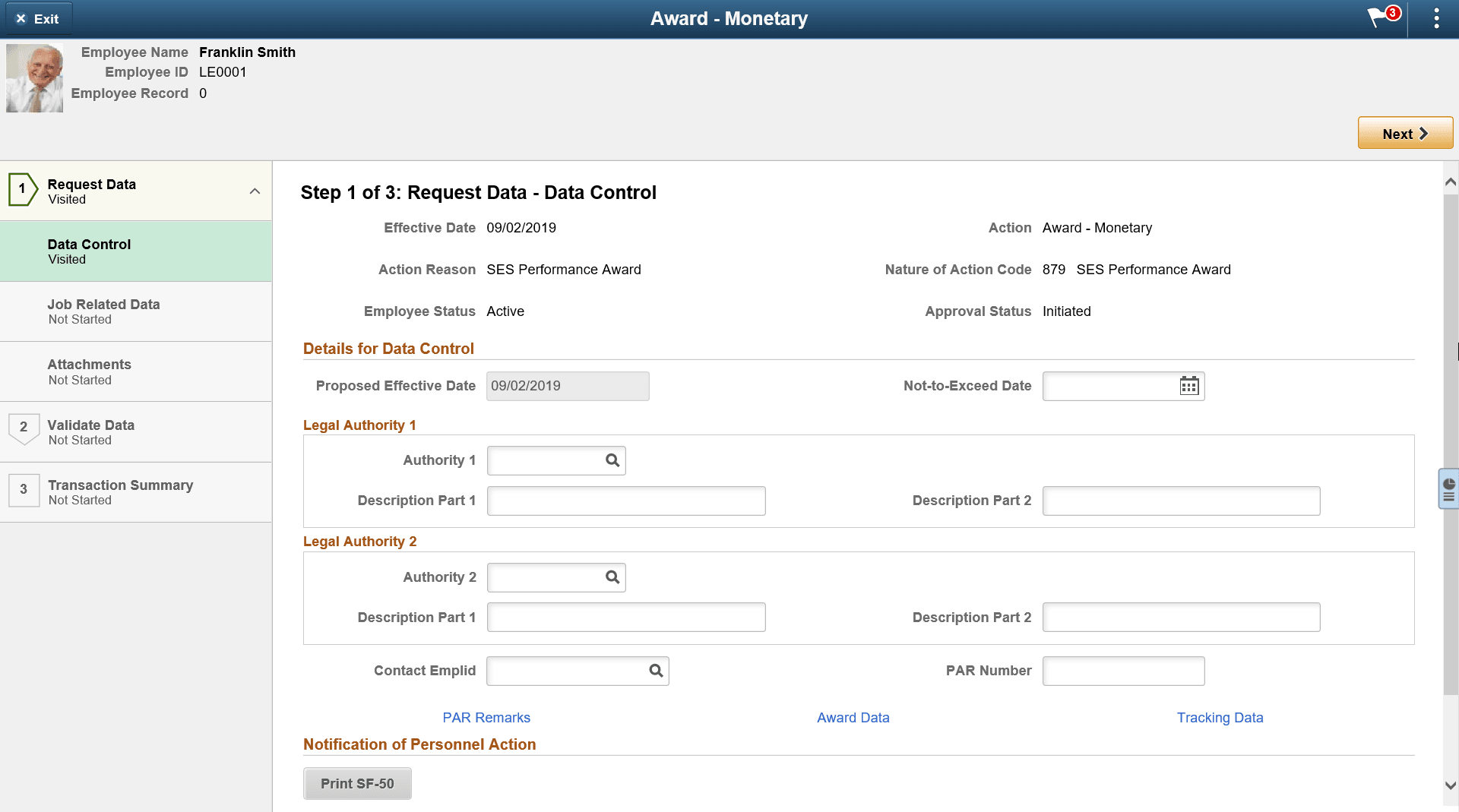 (Tablet) Create/View Personnel Actions Activity Guide framework (fluid)