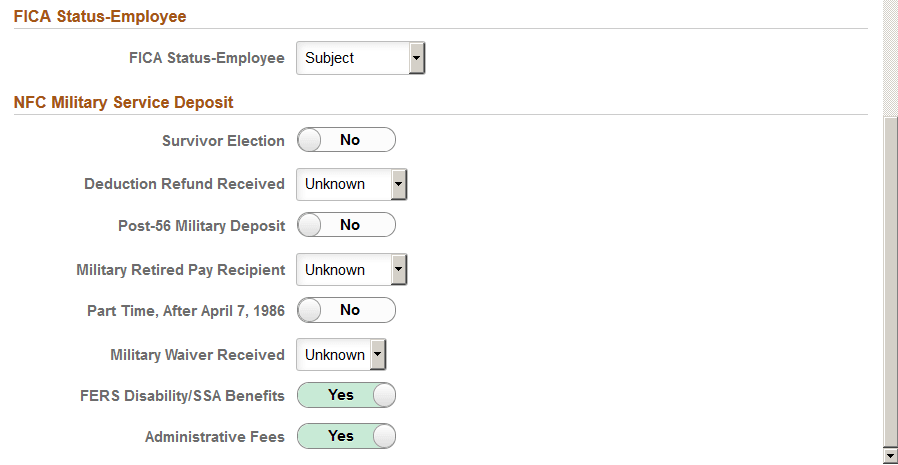 FEGLI/Retirement/FICA page (2 of 2)