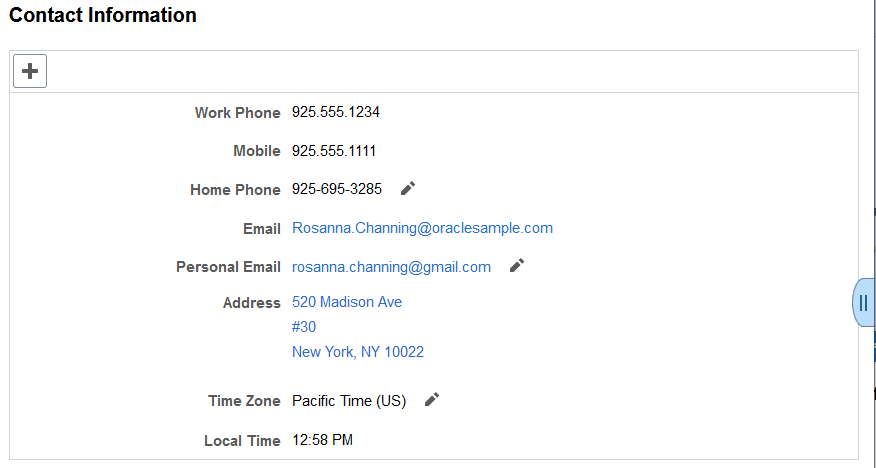 (Tablet) Profile - Contact Information page