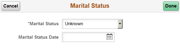 Marital Status page