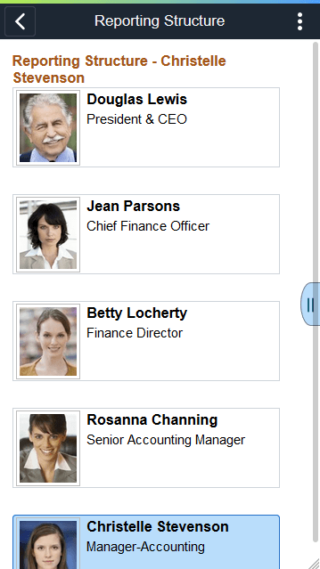 (Smartphone) Reporting Structure page