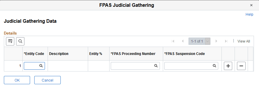 Judicial Gathering Data page
