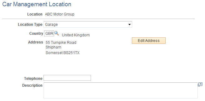 Car Management Location page