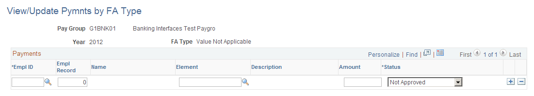 View/Update Pymnts by FA Type