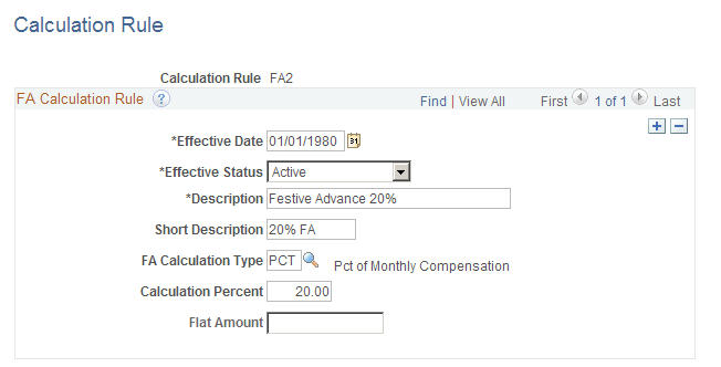 Calculation Rule page