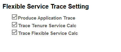 Flexible Service Trace Setting page