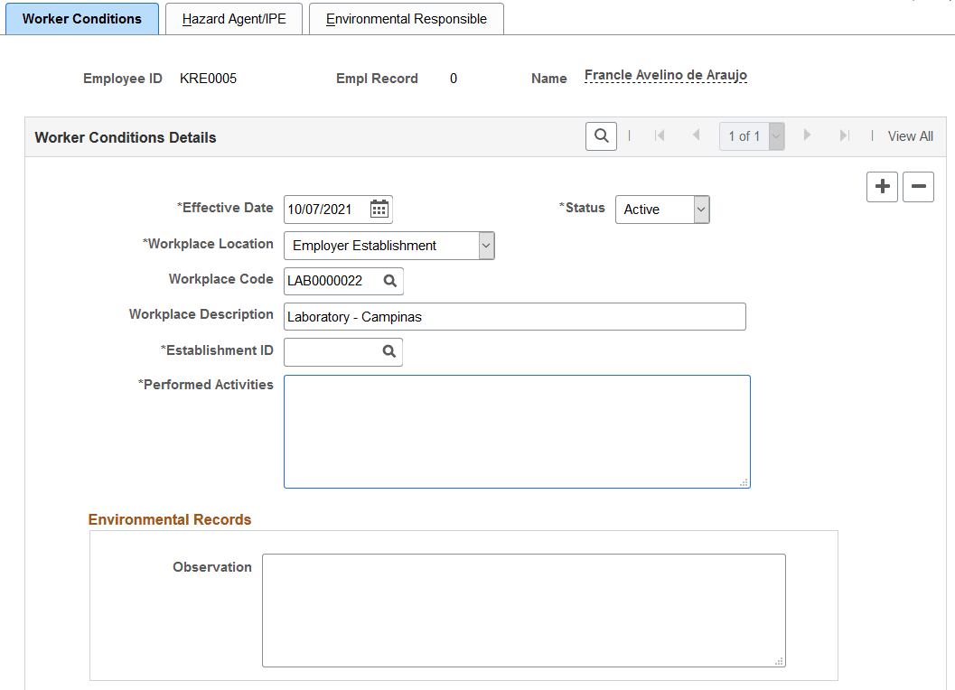 Worker Conditions page