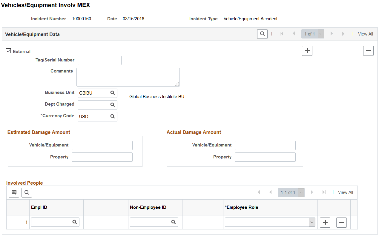 Vehicles/Equipment Involv MEX page