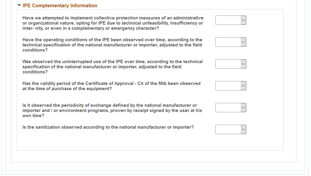 Hazard Agent/IPE page (3 of 3)