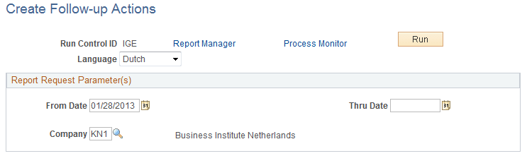 Create Follow-up Actions page