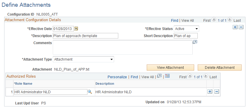 Define Attachments page