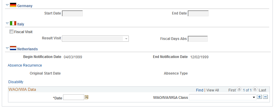 Absence Data page (2 of 2)