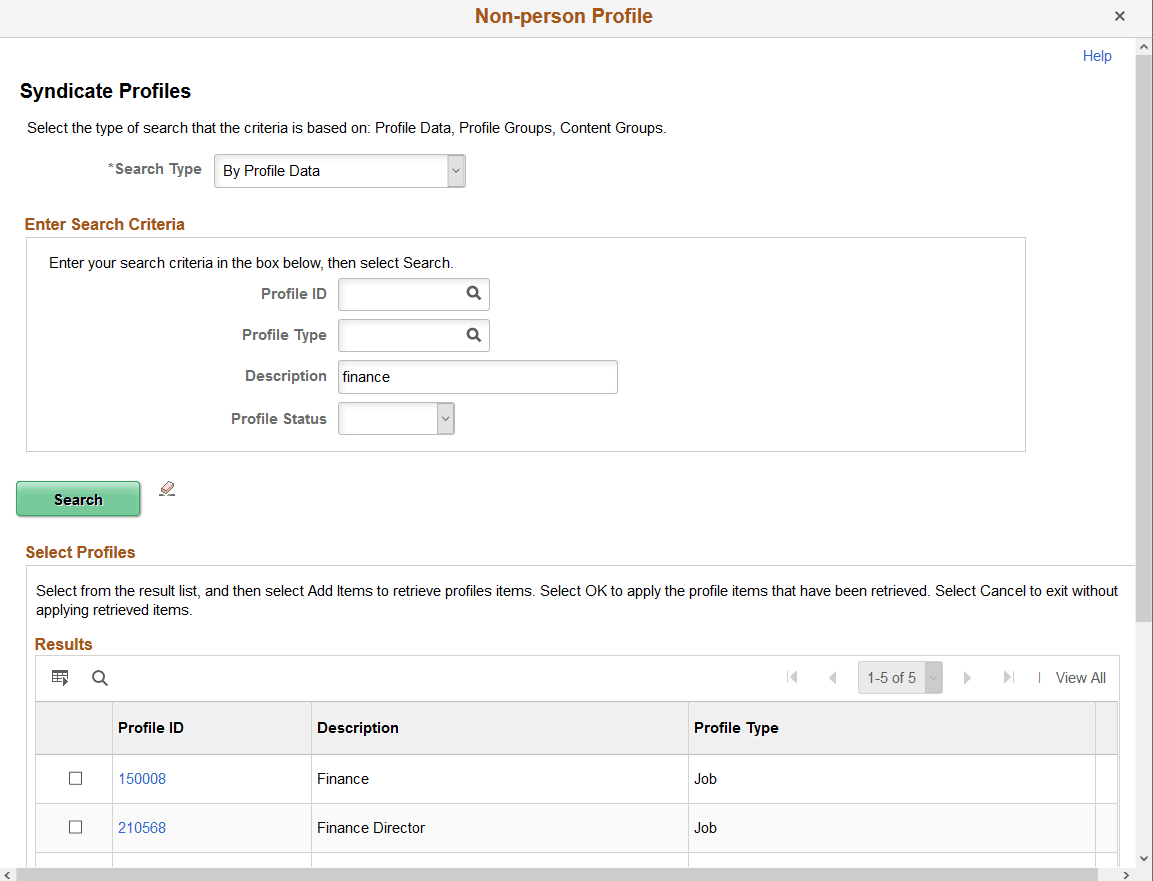 Syndicate Profiles page