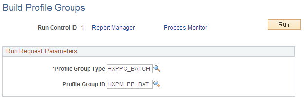 Build Profile Groups page