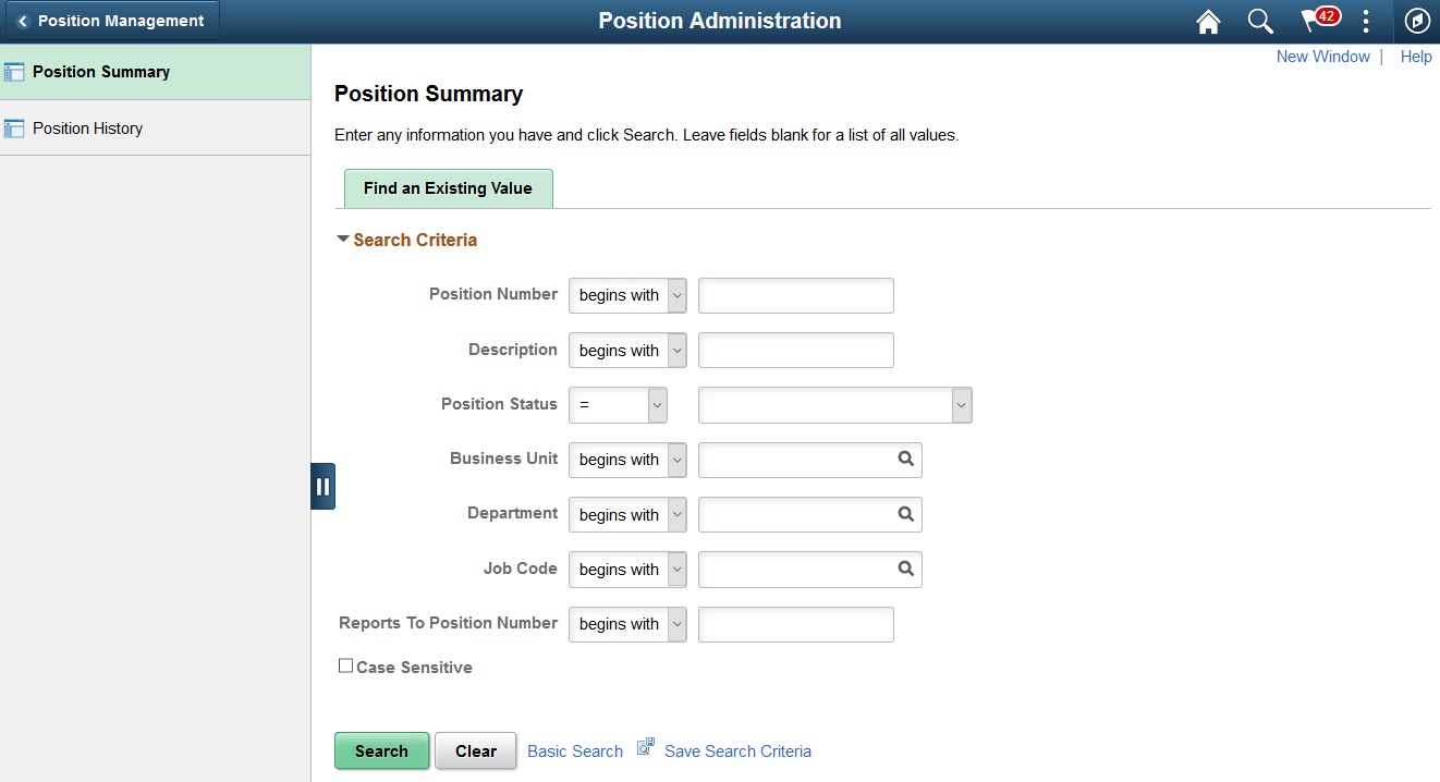 Position Administration Nav Collection