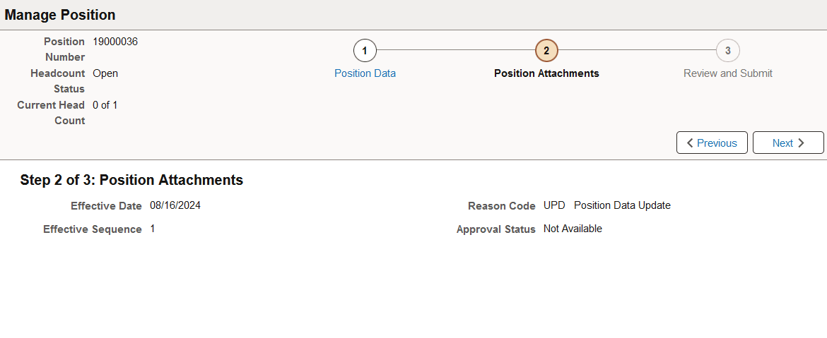 Manage Position - Position Attachments Page when Attachments is disabled