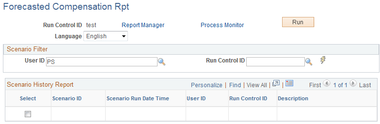 Forecasted Compensation Rpt page