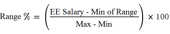 Range percent formula if the worker falls in the range