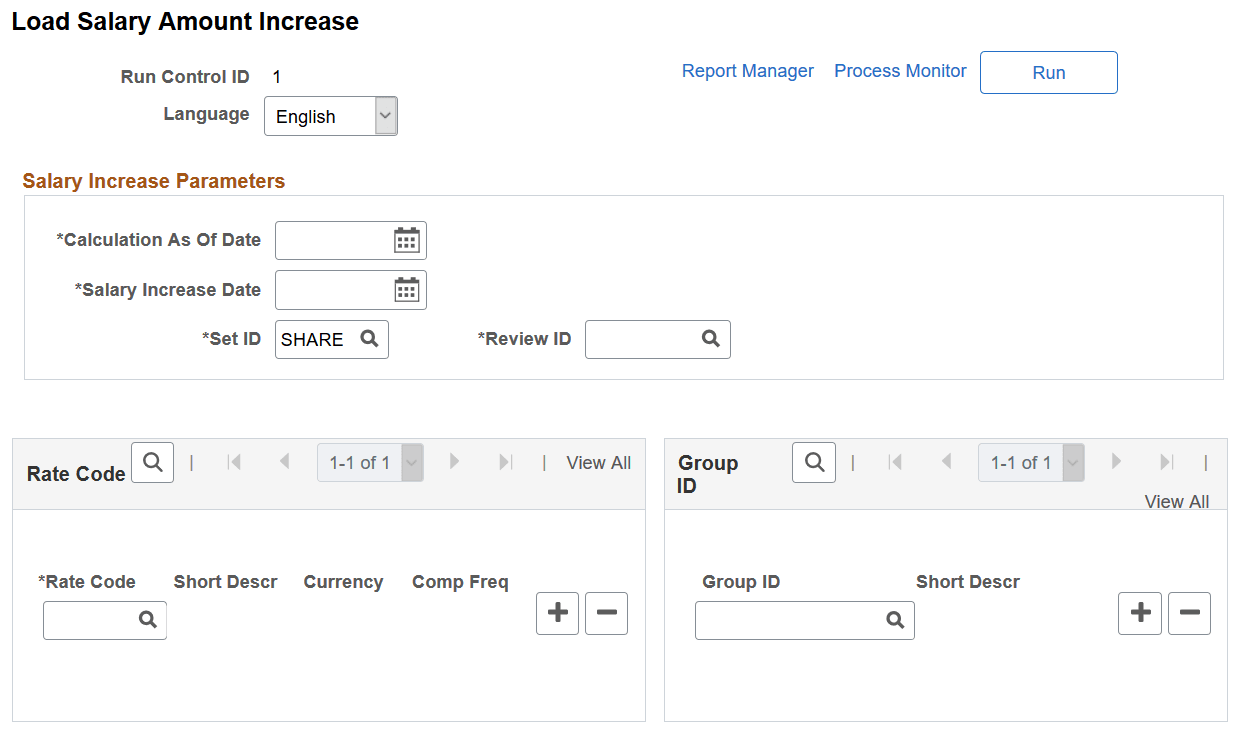 Load Salary Amount Increase page