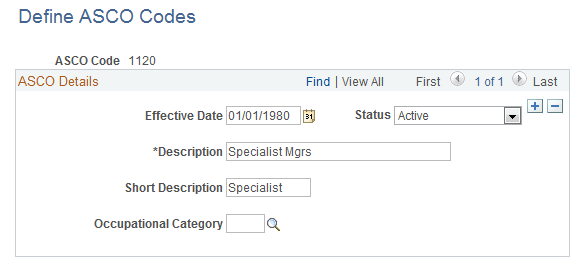 Define ASCO Codes page