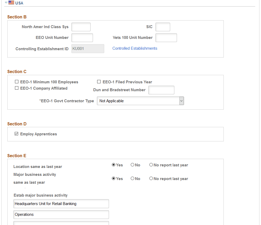 Establishment Address page (2 of 3)