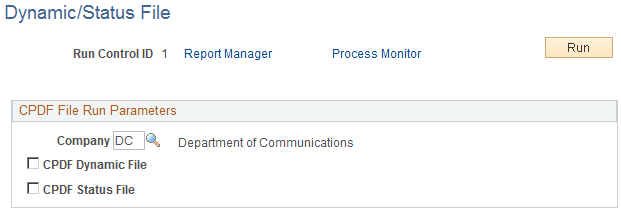 Dynamic/Status File page