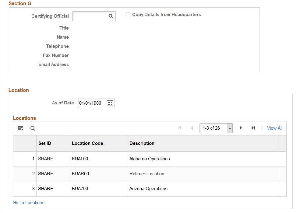 Establishment Address page (3 of 3)