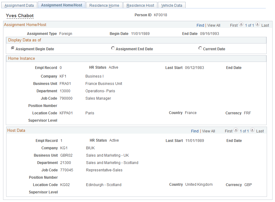 Assignment Home/Host page