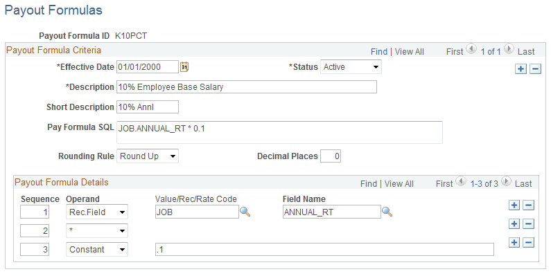Payout Formulas page