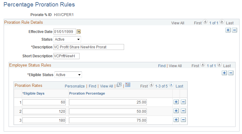 Percentage Proration Rules page