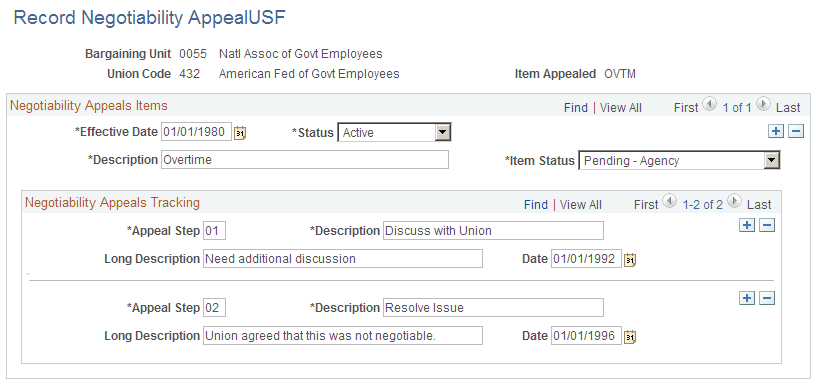 Record Negotiability Appeal USF page