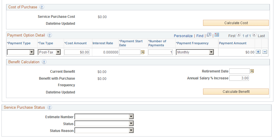Purchase Service page (2 of 2)
