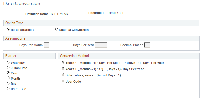 Date Conversion page