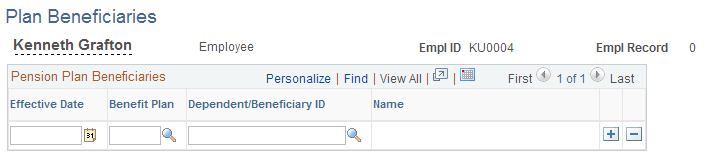 Plan Beneficiaries page