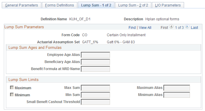 Optional Forms - Lump Sum - 1 of 2 page