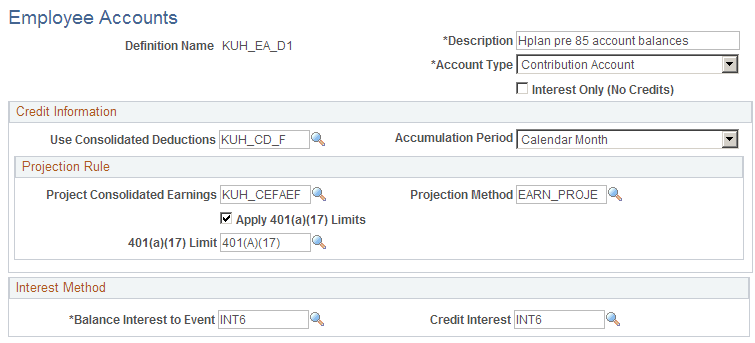 Employee Accounts page