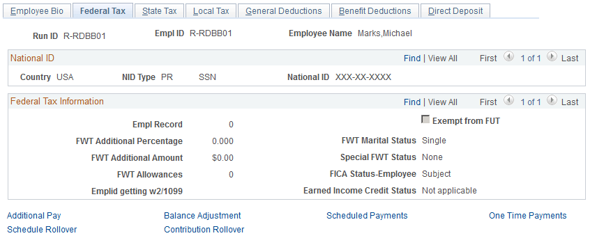 Federal Tax page