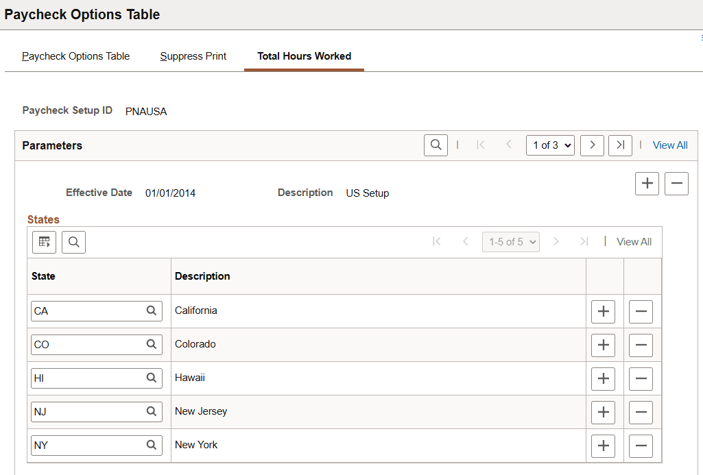 Total Hours Worked page (1 of 2)