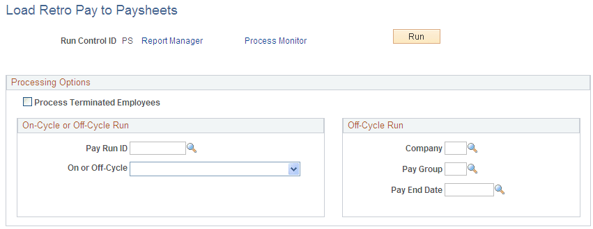Load Retro Pay to Paysheets page