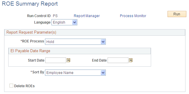 ROE Summary Report page