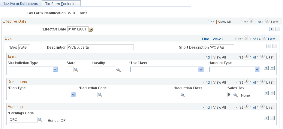 Tax Form Definitions page