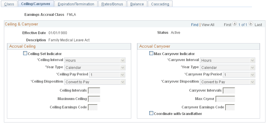 Ceiling/Carryover page