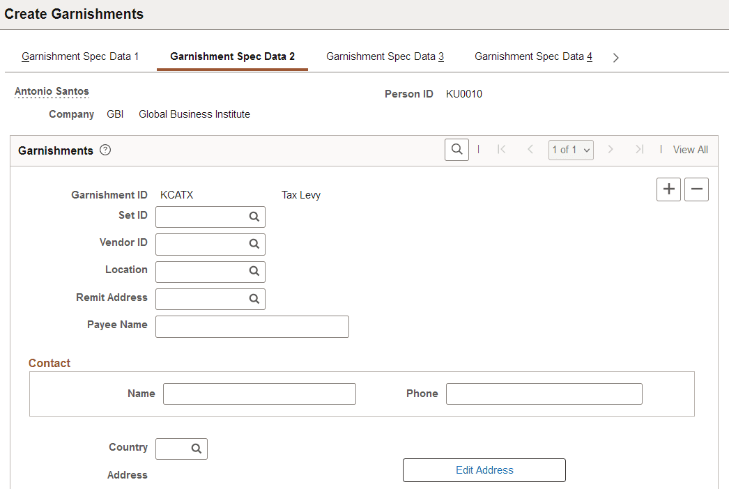 Garnishment Spec Data 2 page